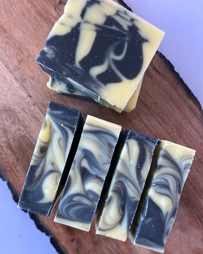 Activated Charcoal, Tea Tree, and peppermint